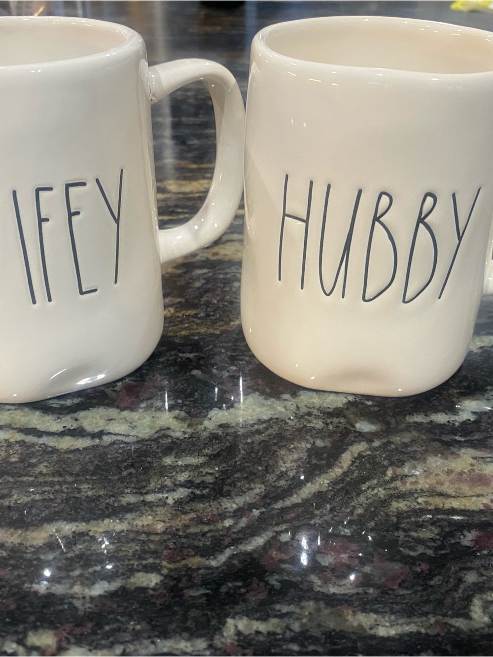 Rae Dunn White Wifey and Hubby Ceramic Mug - Home Dining